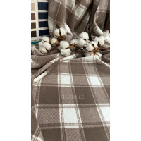 Отрез Флис клетка КАПУЧИНО. Размер - 1,25 м * 1,65 м. Флис полар, Турция, 100% полиэстер, плотность 280 г/м2. 